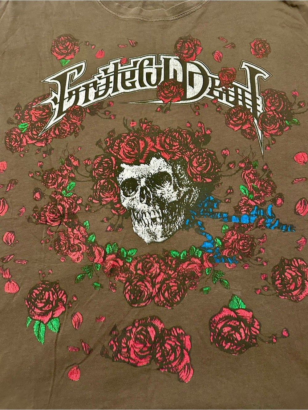 DAYDREAMER Grateful Dead Skull & Roses Oversized Washed Charcoal Graphic OS USA